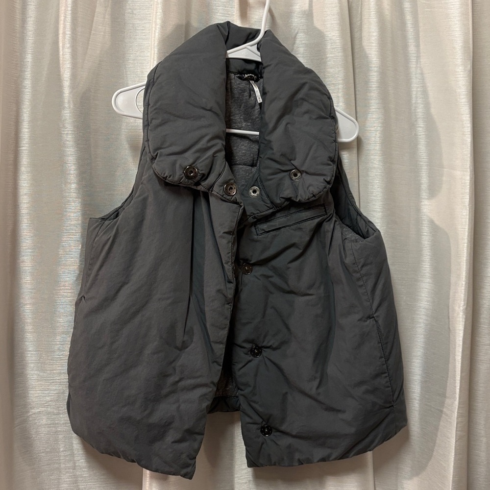 RARE Free People Shark Grey Pillow Puffer Vest Medium Retired Style - Picture 2 of 15